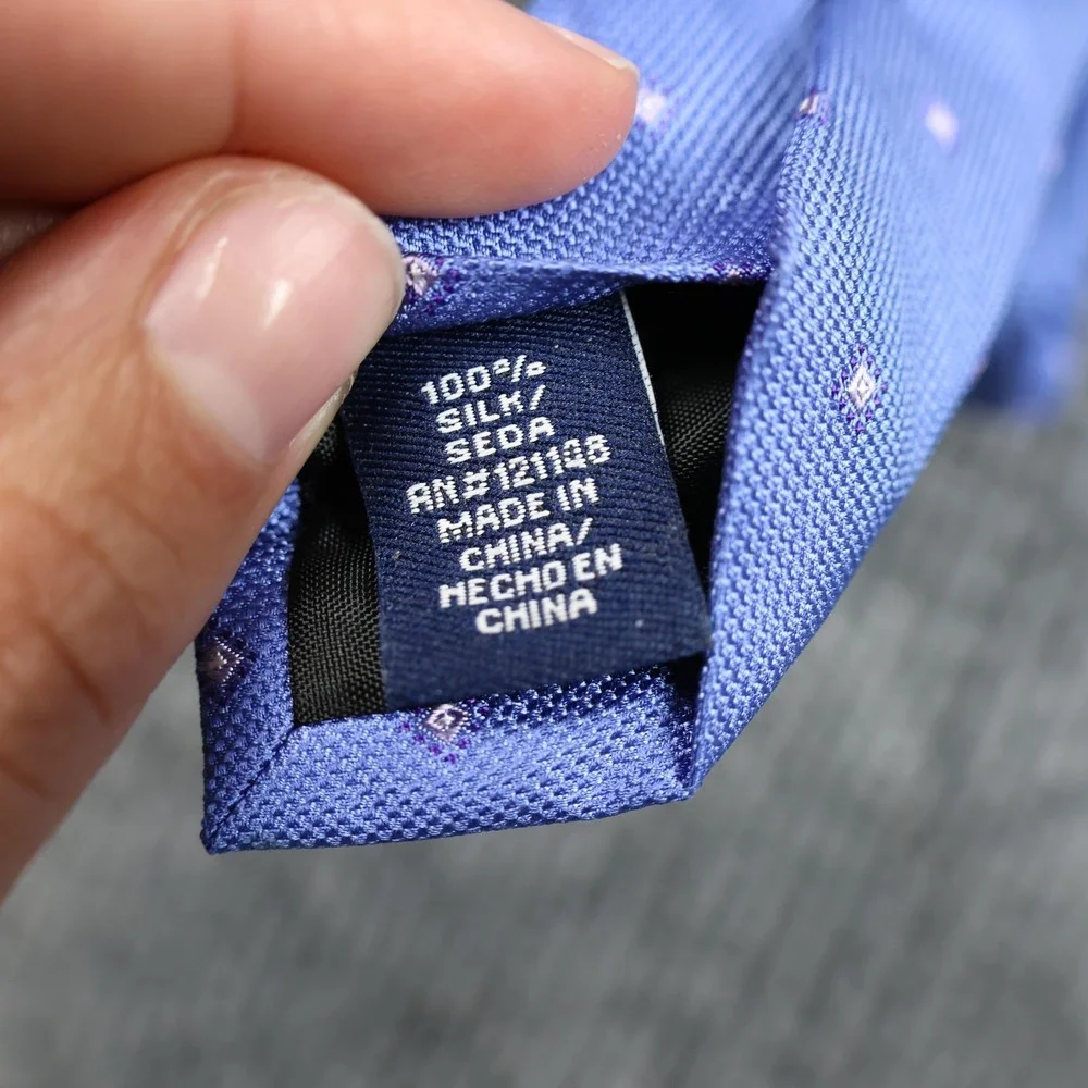Stafford Tie Mens One Size Blue 100% Silk Geometric‎ Micro Dot Dress Necktie